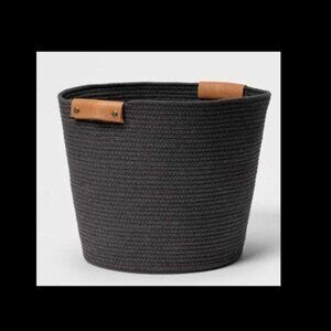 Threshold™ Storage Basket, Cotton Blend Coiled Rope, Charcoal Grey